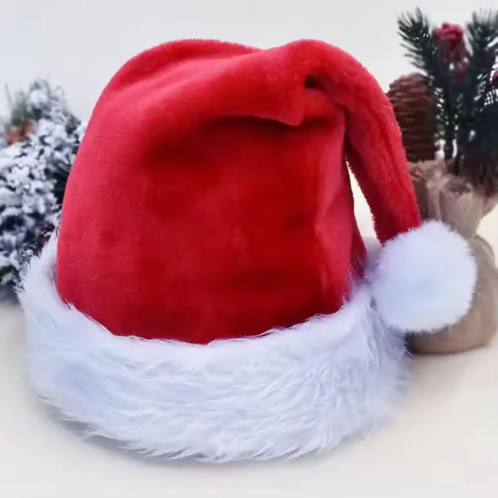 Santa Hat Plush - Yeni Noel Şapkası Yetişkinler Çocuklar Toplu