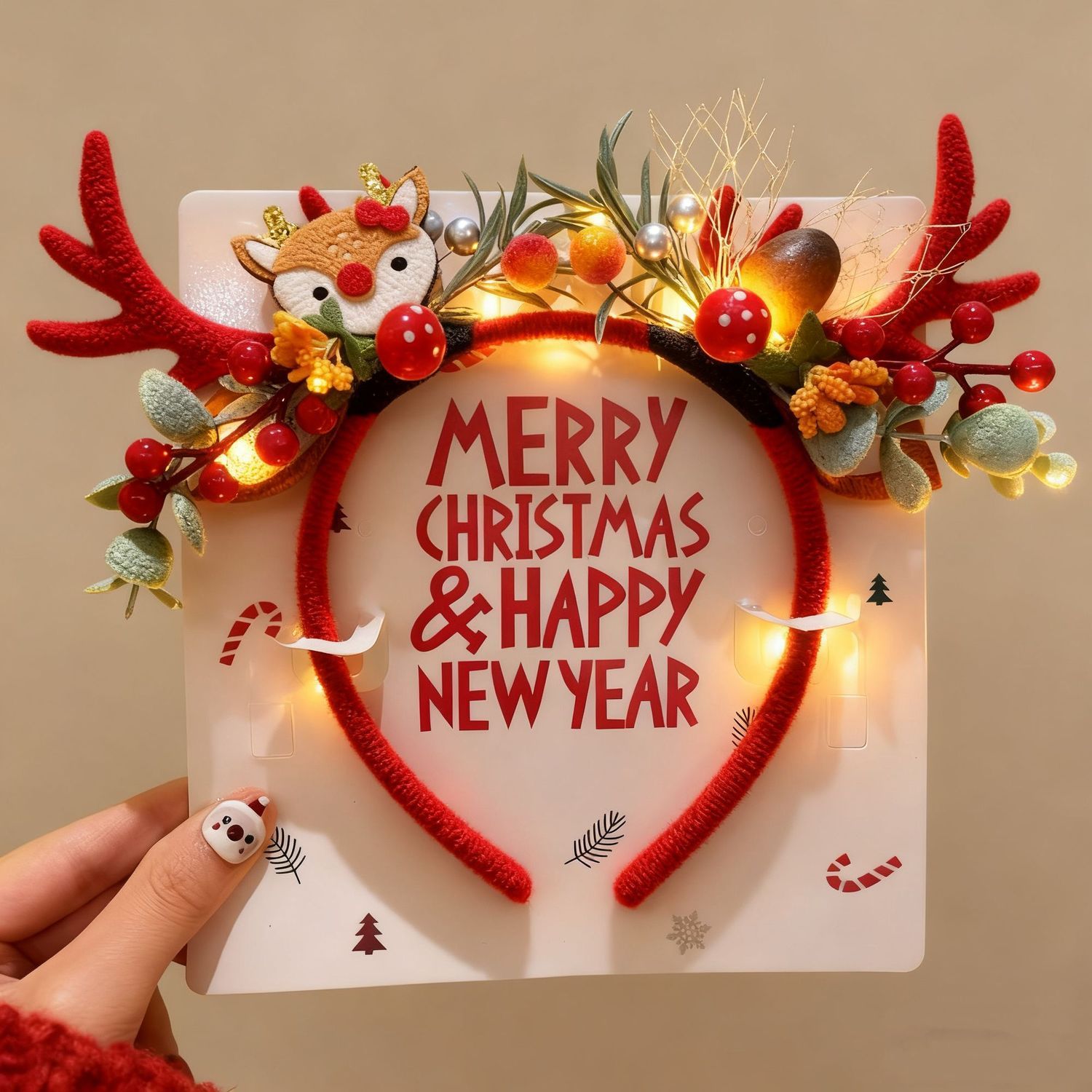 Reindeer Antlers Headband - Noel Geyiği Boynuzlu Taç Bandı LED