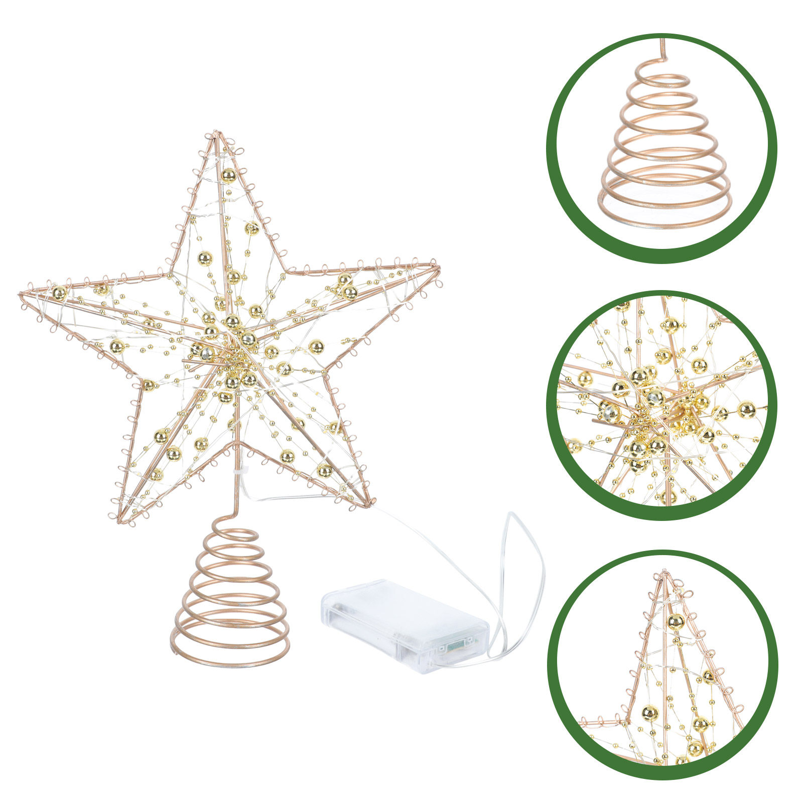 Star Tree Topper - 1 Adet Işıklı Noel Yıldızı Lambası