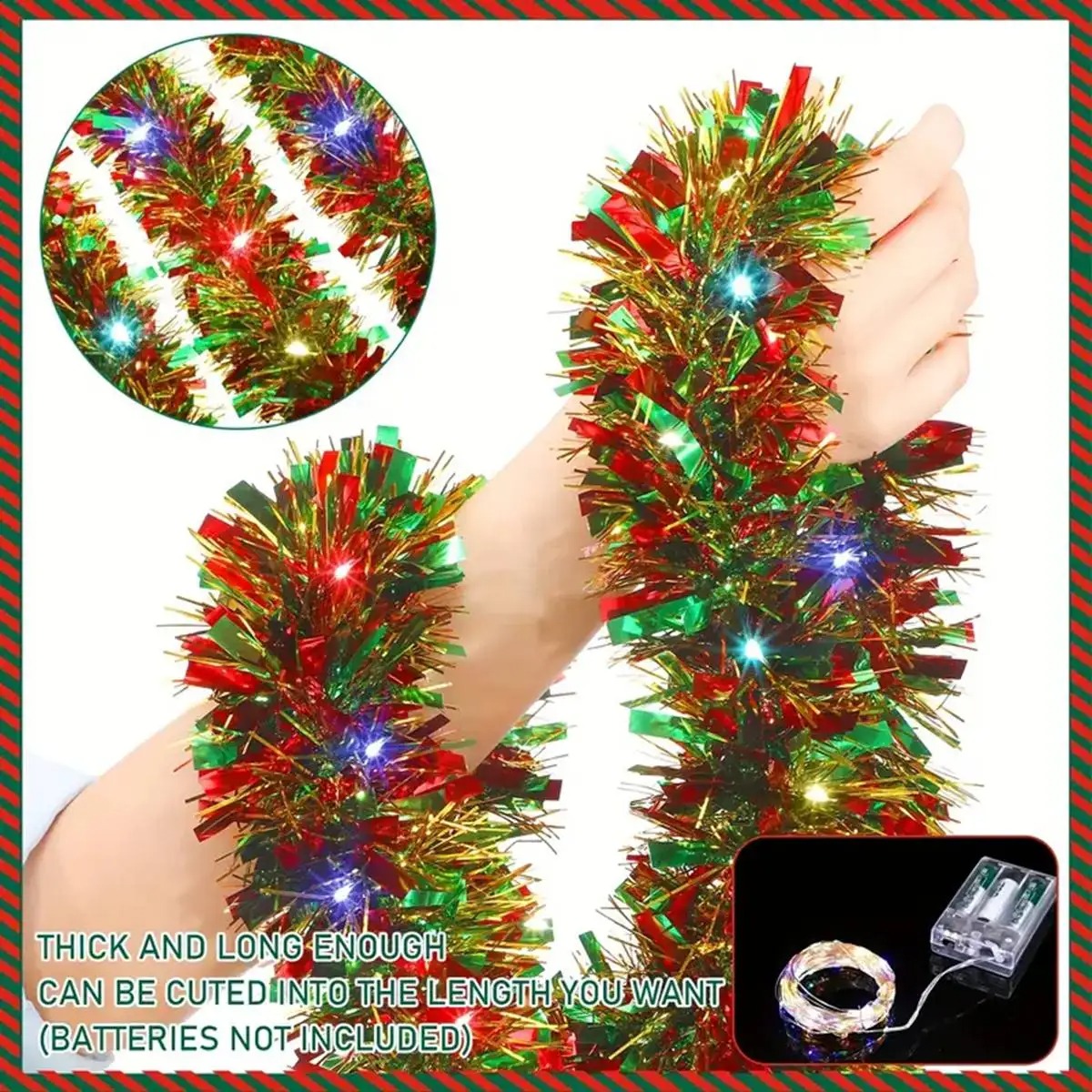 LED Işıklı Parlak Metalik Çele - Tinsel Garland Decoration incelemesi ve fiyatı