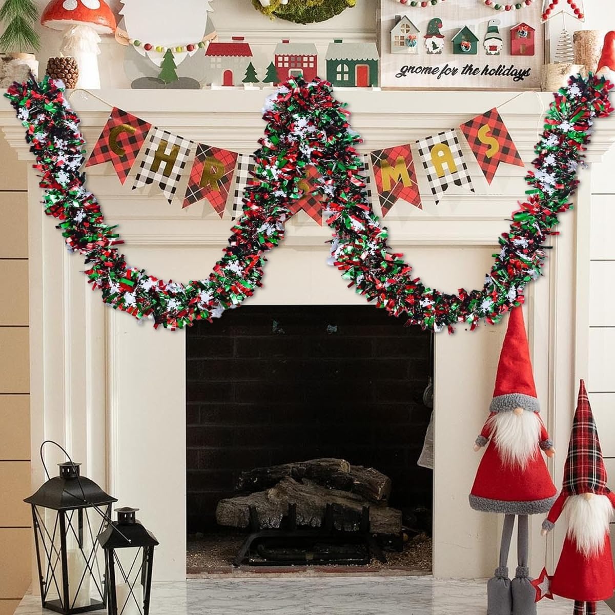 6.56 Feet Yeşil Kırmızı Noel M - Tinsel Garland Decoration incelemesi ve fiyatı