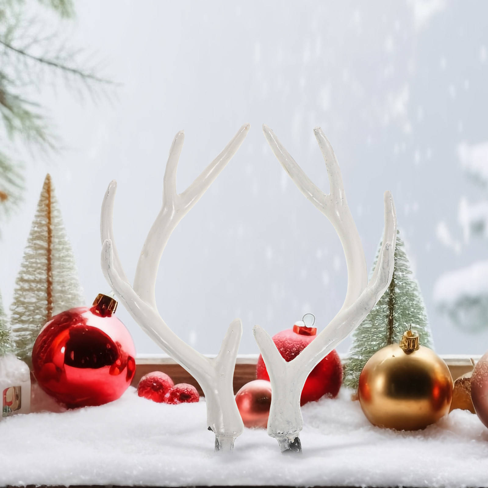 1 Çift Gerçekçi Beyaz Geyik Bo - Reindeer Antlers Headband incelemesi ve fiyatı