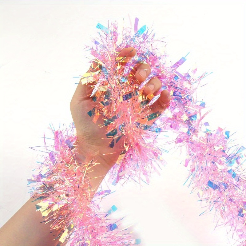 13 Fitlik Pembe Noel Simli Çel - Tinsel Garland Decoration incelemesi ve fiyatı